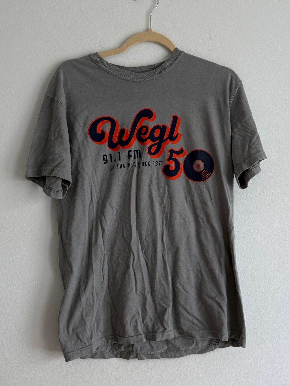 Comfort Colors Gray WEGL 91.1 FM 50th Anniversary Graphic Tee